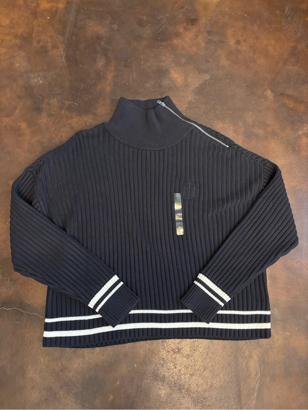 Tommy Hilfiger Women's side zip high-neck sweater size XL